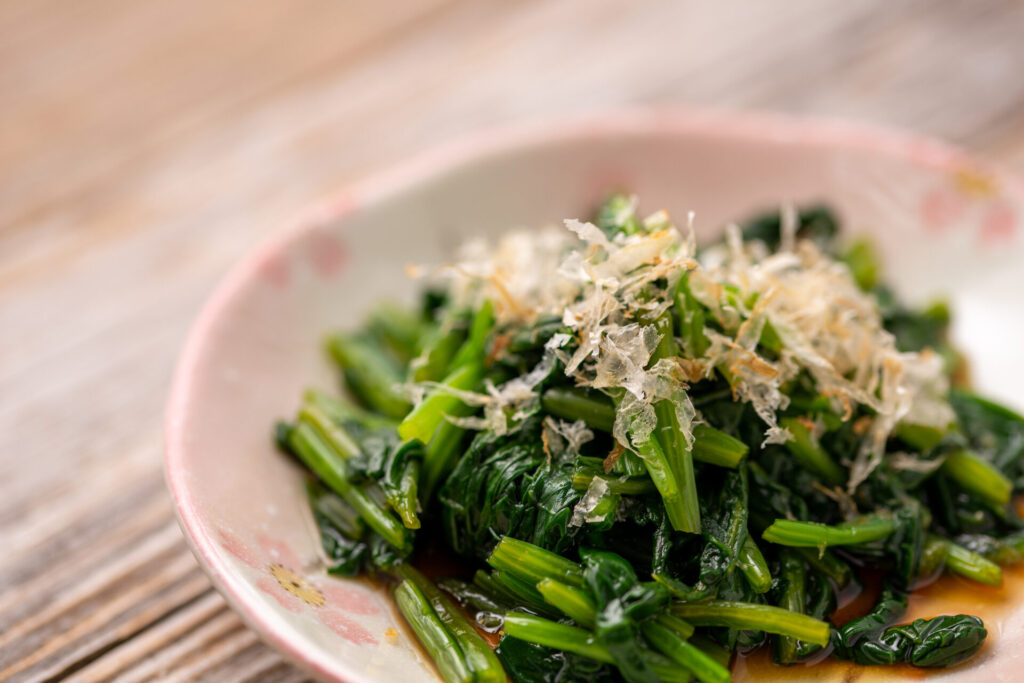 ほうれん草のお浸し（健康的な食事）